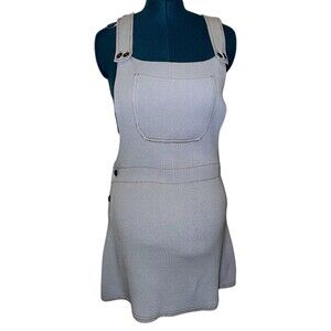 New Zara open Back  Knit Sweater Apron Y2K  Preppy Overall Dress Baby Blue M
